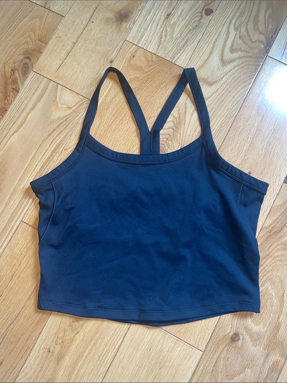 Black Cropped Racerback Tank Top Nike